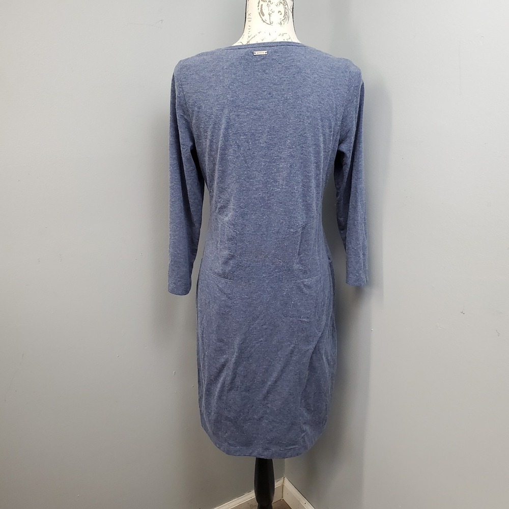 prAna Shift Dress Womens Medium Blue Long Sleeve Scoop Neck Boho Chic Pullover - Picture 2 of 7